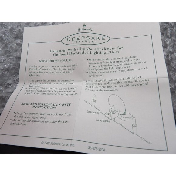 Happy Christmas To All Hallmark Light Up Ornament ©1997 #QXC5132 Thailand - Picture 4 of 5